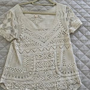 Cream lace top